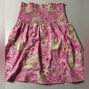 Lilly Pulitzer Pink and Green A-Line Skirt